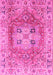 Machine Washable Abstract Pink Modern Rug, wshabs4014pnk