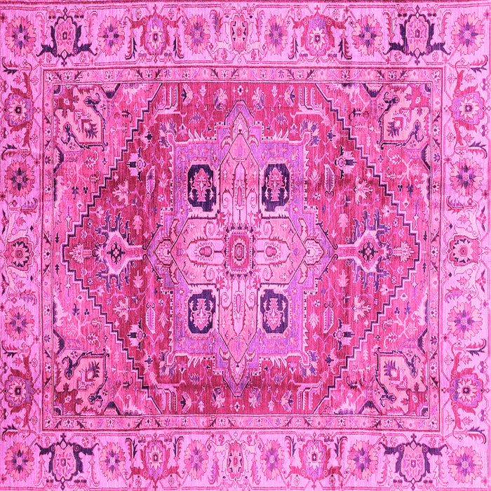 Square Machine Washable Abstract Pink Modern Rug, wshabs4014pnk