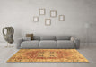 Machine Washable Abstract Brown Modern Rug in a Living Room,, wshabs4014brn