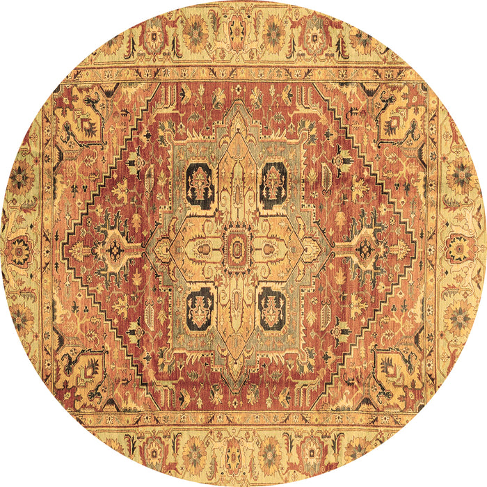 Round Abstract Brown Modern Rug, abs4014brn