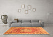 Machine Washable Abstract Orange Modern Area Rugs in a Living Room, wshabs4014org