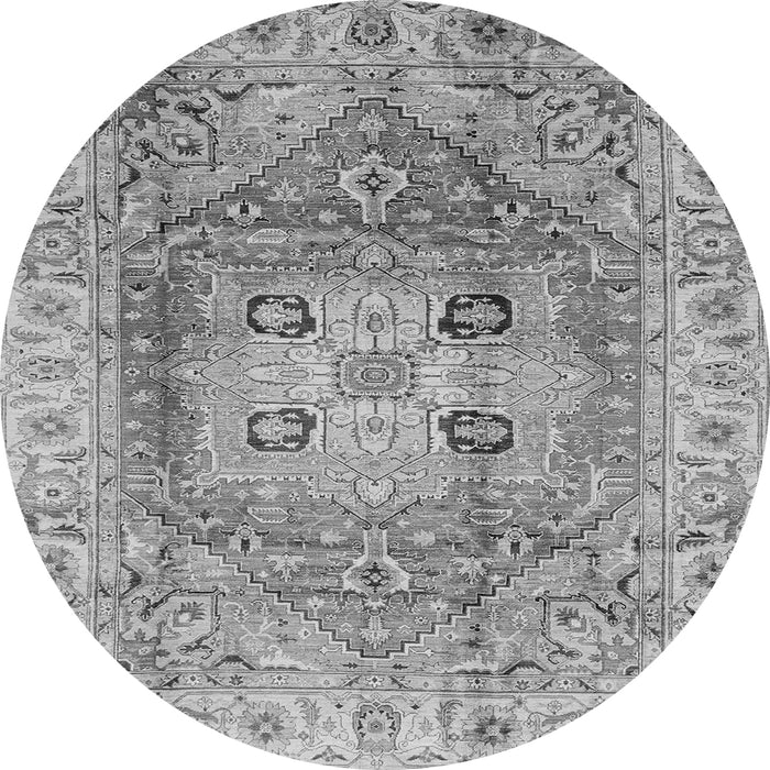 Round Machine Washable Abstract Gray Modern Rug, wshabs4014gry