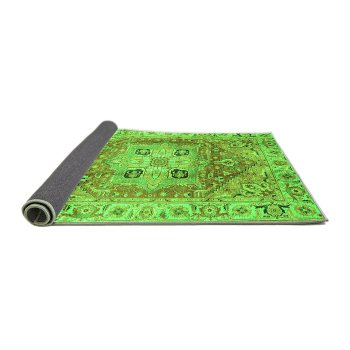 Sideview of Abstract Green Modern Rug, abs4014grn