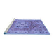 Sideview of Machine Washable Abstract Blue Modern Rug, wshabs4014blu