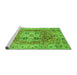 Sideview of Machine Washable Abstract Green Modern Area Rugs, wshabs4014grn