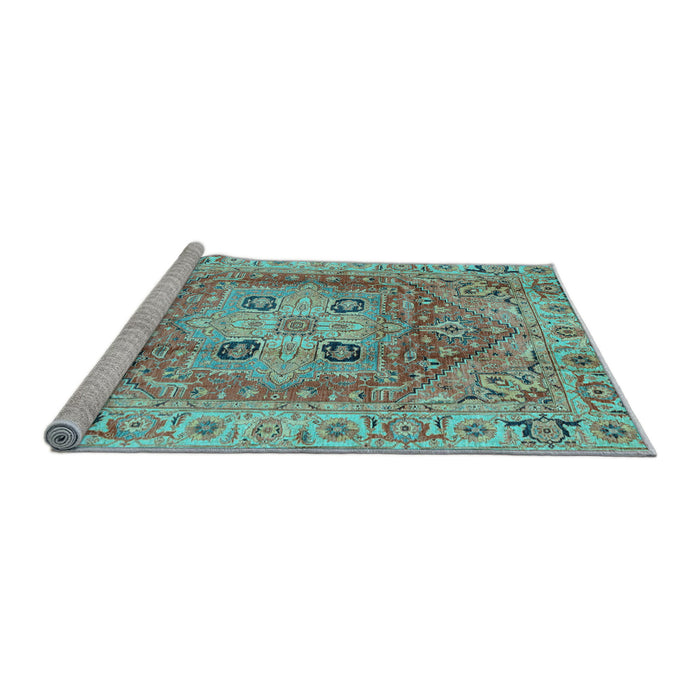 Sideview of Machine Washable Abstract Light Blue Modern Rug, wshabs4014lblu