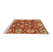 Sideview of Machine Washable Abstract Yellow Rug, wshabs4015