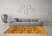 Machine Washable Abstract Yellow Modern Rug in a Living Room, wshabs4015yw