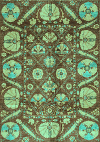 Abstract Turquoise Modern Rug, abs4015turq