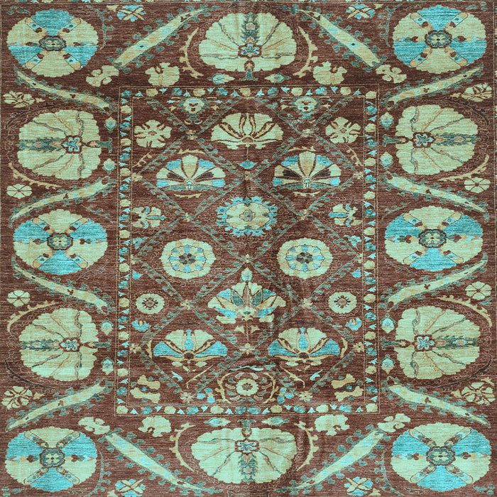 Square Abstract Light Blue Modern Rug, abs4015lblu