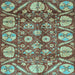 Square Abstract Light Blue Modern Rug, abs4015lblu