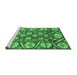 Sideview of Machine Washable Abstract Emerald Green Modern Area Rugs, wshabs4015emgrn