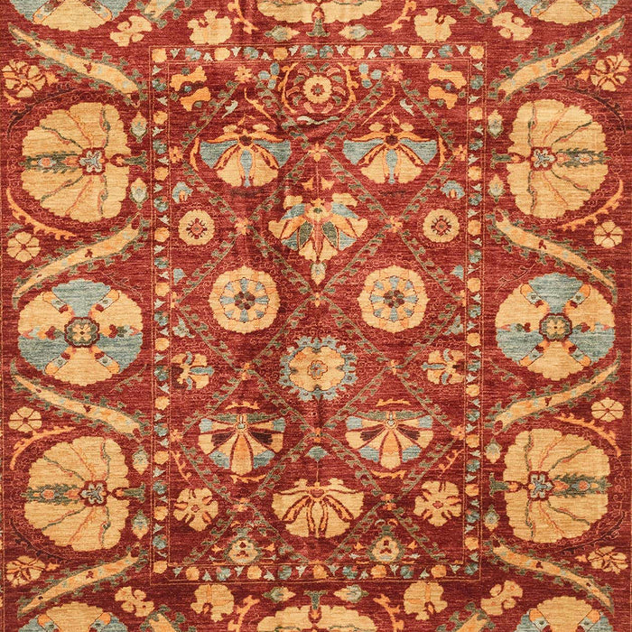 Machine Washable Abstract Yellow Rug, wshabs4015