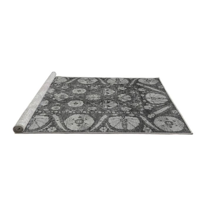 Sideview of Machine Washable Abstract Gray Modern Rug, wshabs4015gry