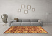 Machine Washable Abstract Brown Modern Rug in a Living Room,, wshabs4015brn