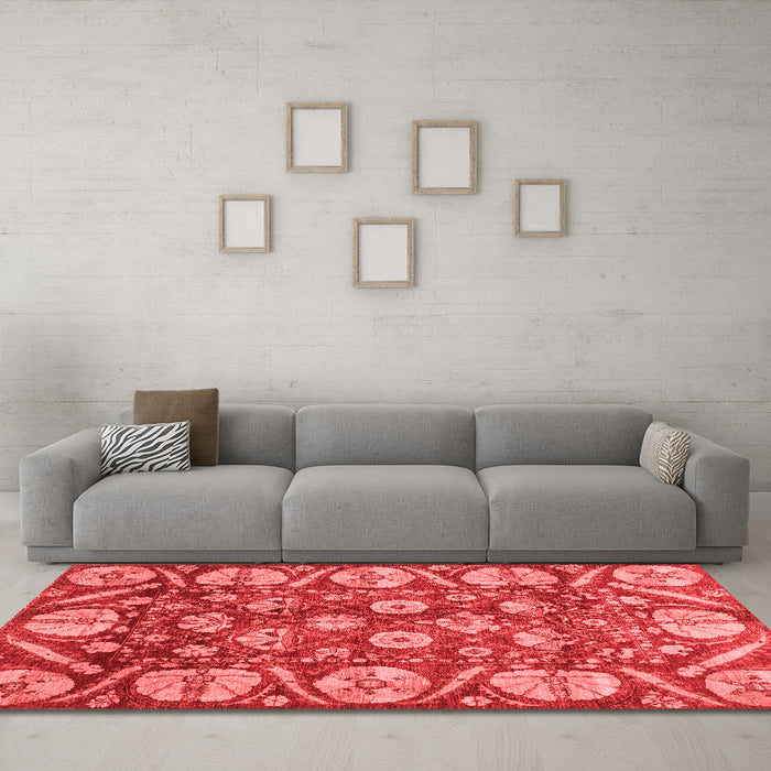 Modern Red Washable Rugs