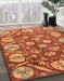 Machine Washable Abstract Yellow Rug in a Family Room, wshabs4015