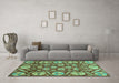 Machine Washable Abstract Turquoise Modern Area Rugs in a Living Room,, wshabs4015turq