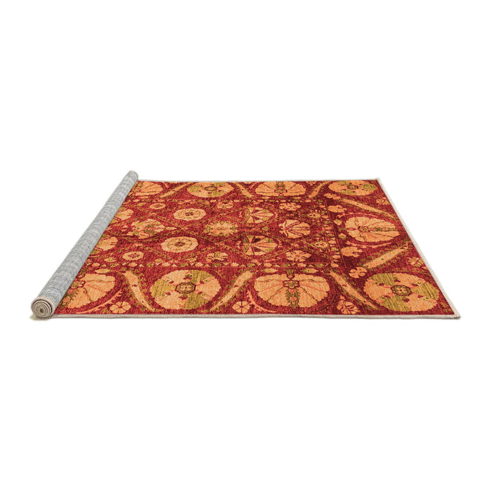 Sideview of Machine Washable Abstract Orange Modern Area Rugs, wshabs4015org