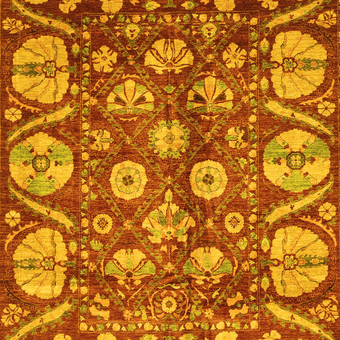 Machine Washable Abstract Yellow Modern Rug, wshabs4015yw
