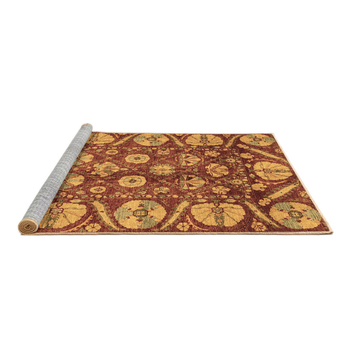 Sideview of Machine Washable Abstract Brown Modern Rug, wshabs4015brn