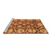 Sideview of Machine Washable Abstract Brown Modern Rug, wshabs4015brn