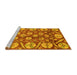 Sideview of Machine Washable Abstract Yellow Modern Rug, wshabs4015yw