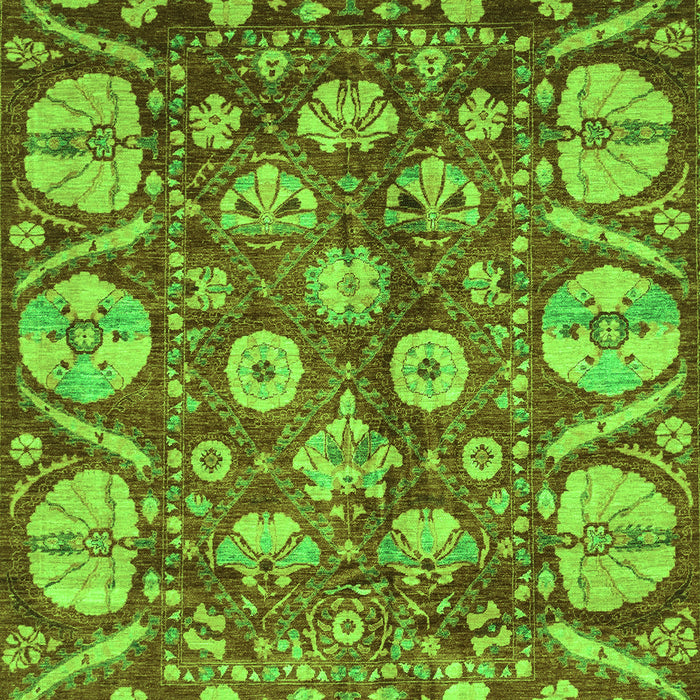 Machine Washable Abstract Green Modern Area Rugs, wshabs4015grn