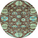 Round Abstract Light Blue Modern Rug, abs4015lblu