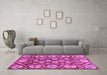 Machine Washable Abstract Purple Modern Area Rugs in a Living Room, wshabs4015pur