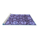 Sideview of Machine Washable Abstract Blue Modern Rug, wshabs4015blu