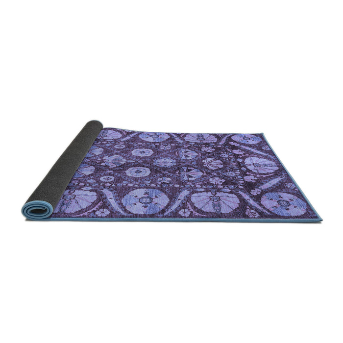 Sideview of Abstract Blue Modern Rug, abs4015blu