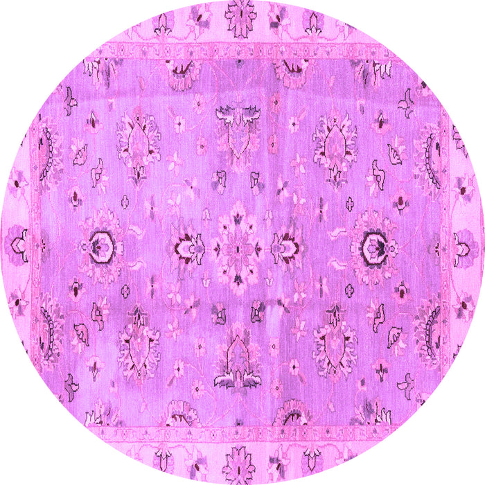 Round Machine Washable Oriental Purple Traditional Area Rugs, wshabs4016pur