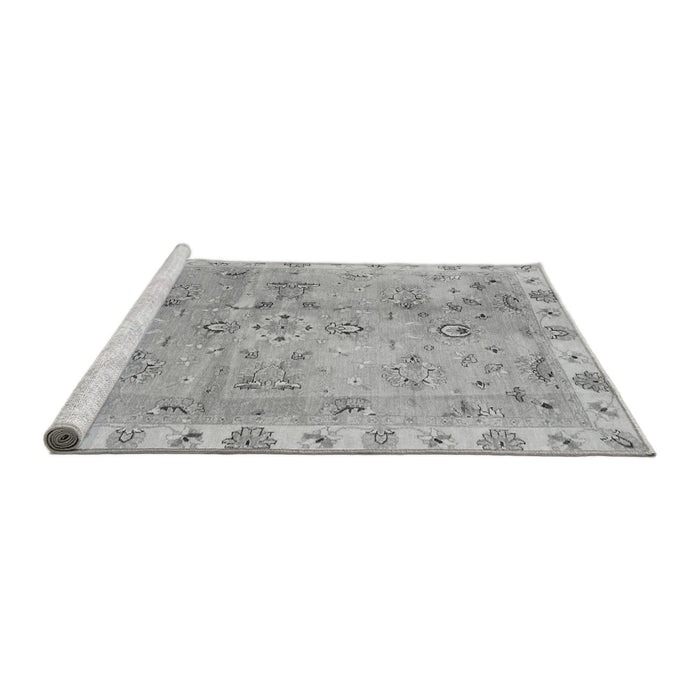 Sideview of Machine Washable Oriental Gray Traditional Rug, wshabs4016gry