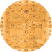 Round Oriental Orange Traditional Rug, abs4016org