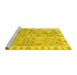 Sideview of Machine Washable Oriental Yellow Traditional Rug, wshabs4016yw