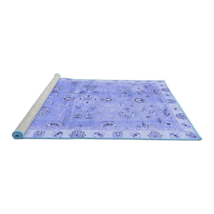 Sideview of Machine Washable Oriental Blue Traditional Rug, wshabs4016blu