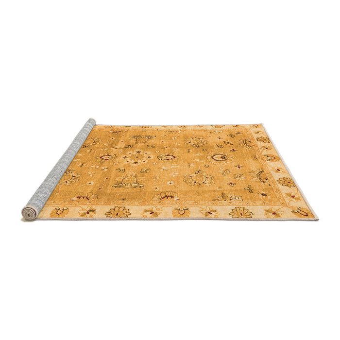 Sideview of Machine Washable Oriental Orange Traditional Area Rugs, wshabs4016org