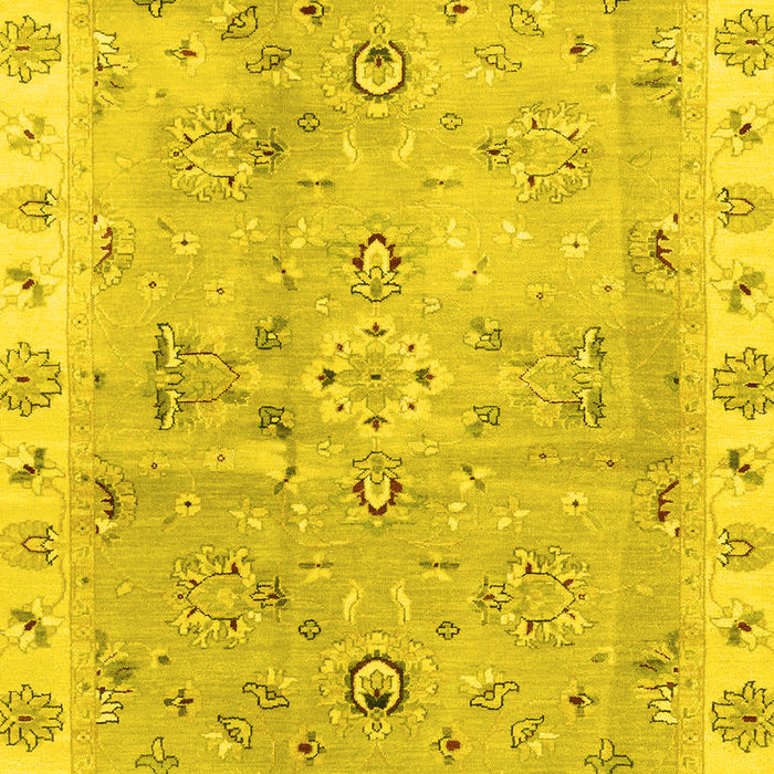 Machine Washable Oriental Yellow Traditional Rug, wshabs4016yw