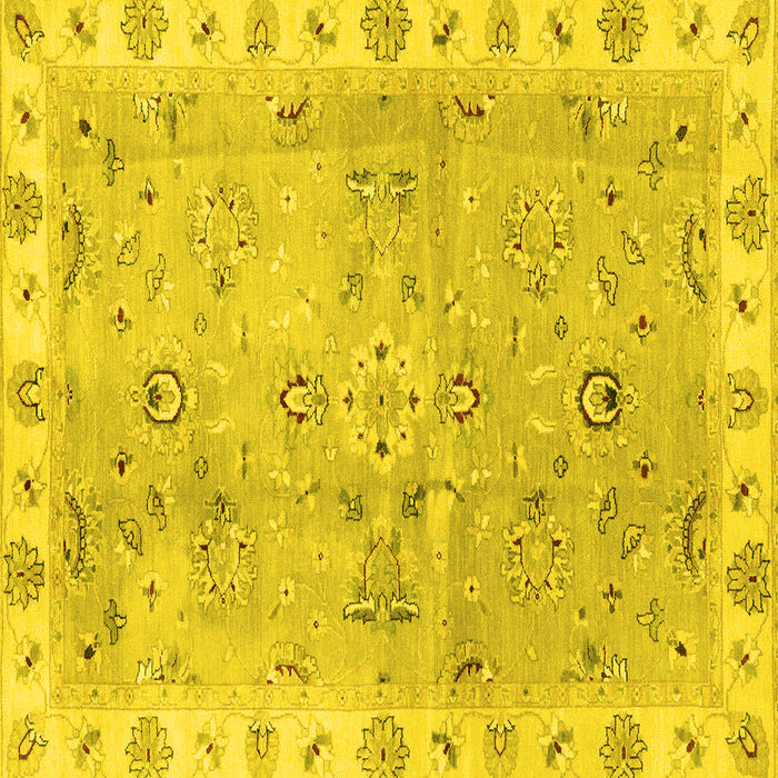 Square Oriental Yellow Traditional Rug, abs4016yw