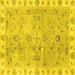 Square Oriental Yellow Traditional Rug, abs4016yw