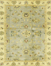 Machine Washable Abstract Brass Green Rug, wshabs4016