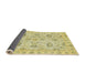 Sideview of Abstract Mustard Yellow Oriental Rug, abs4017