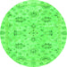 Round Oriental Green Traditional Rug, abs4017grn