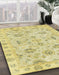 Machine Washable Abstract Mustard Yellow Rug in a Family Room, wshabs4017