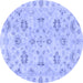 Round Oriental Blue Traditional Rug, abs4017blu