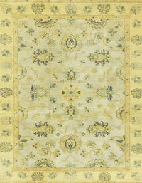 Machine Washable Abstract Mustard Yellow Rug, wshabs4017