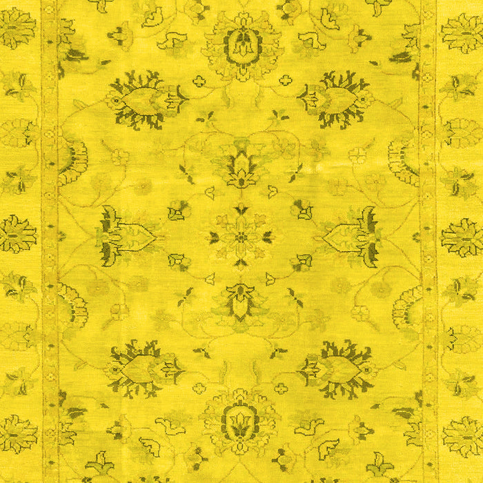 Machine Washable Oriental Yellow Traditional Rug, wshabs4017yw