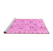 Sideview of Machine Washable Oriental Pink Traditional Rug, wshabs4017pnk