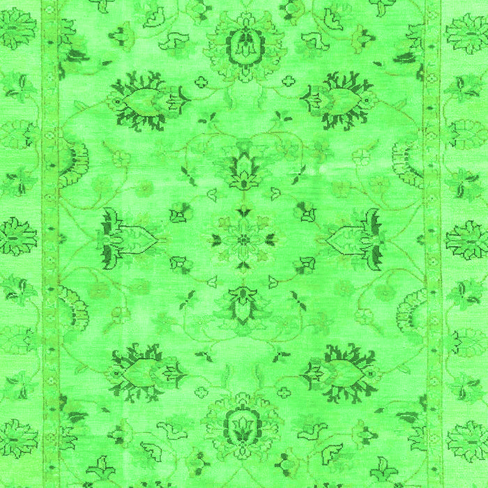 Machine Washable Oriental Green Traditional Area Rugs, wshabs4017grn